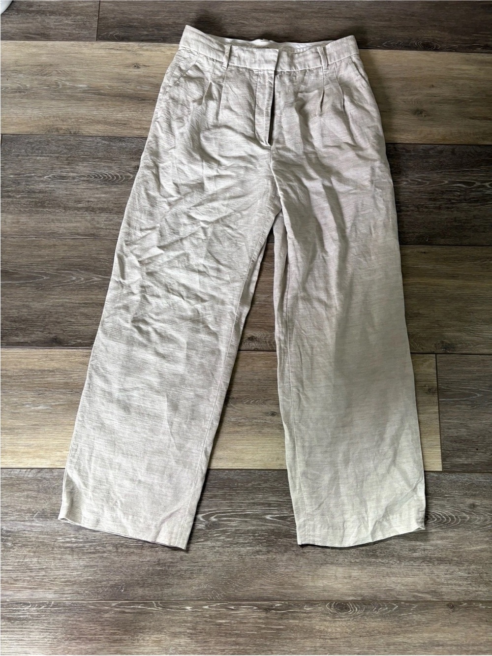 Wilfred The Effortless Pant Aritzia Casual Linen Blend Pants - Light Beige
